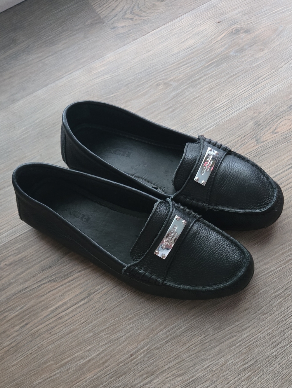 Coach Fredrica Pebble Leather Loafers